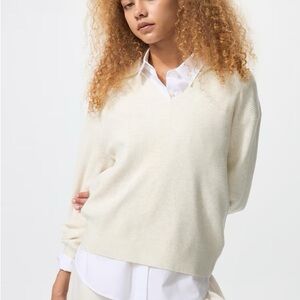 Uniqlo Women's Washable Ribbed Knit Polo Sweater